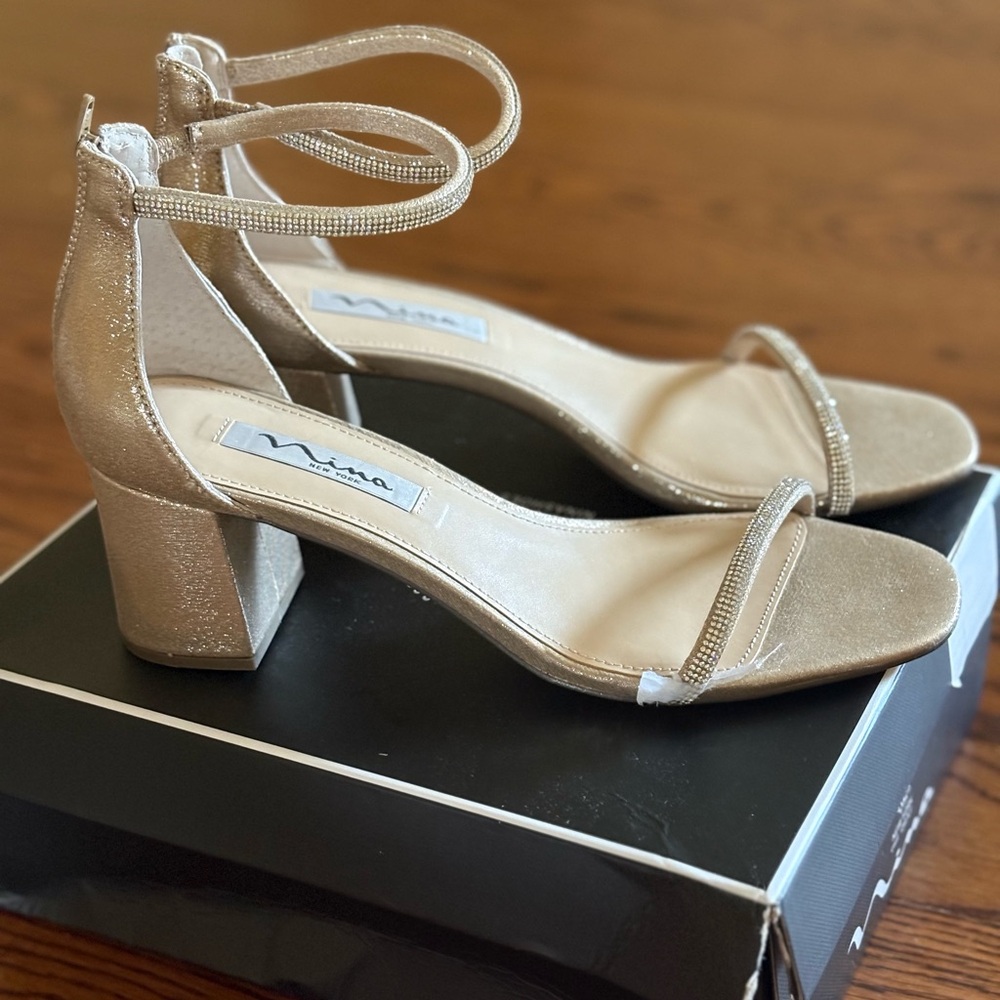 Nina Barby suedette Heels Elegant Block Sandals NIB - Picture 8 of 10
